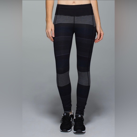lululemon | size 4 Speed Tight II Om Stripe Black Multi / Black - Picture 2 of 11